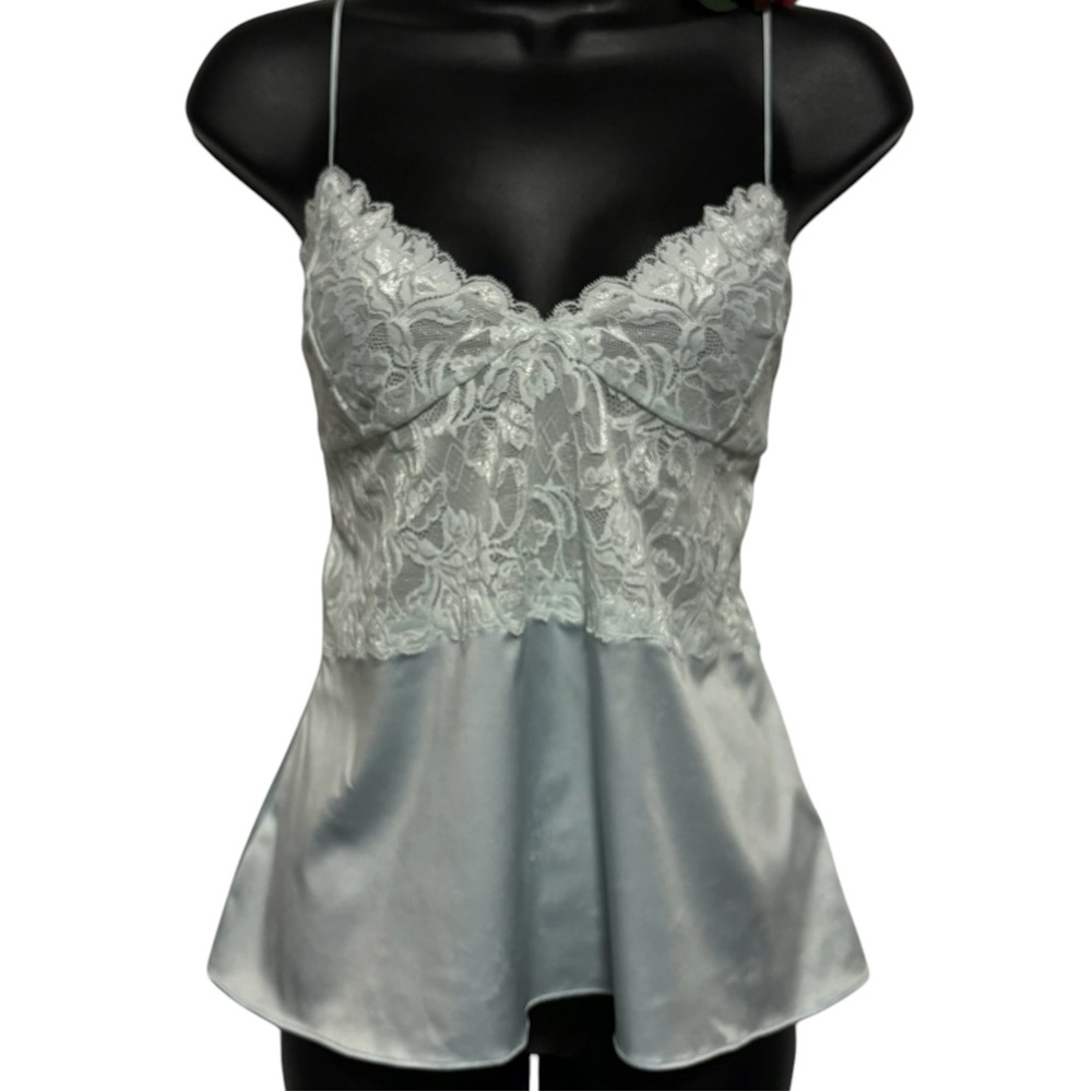 Banana Republic Mint Babydoll Lace Tank Top Y2K Coquette Cami XL Like New